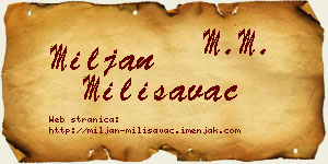 Miljan Milisavac vizit kartica